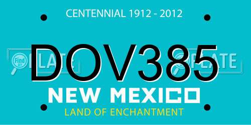 DOV385 New Mexico License Plate
