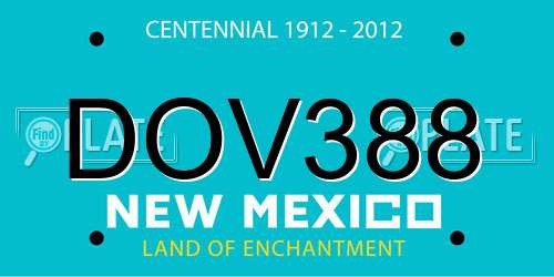 DOV388 New Mexico License Plate
