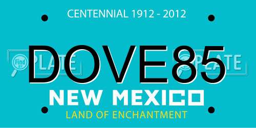 DOVE85 New Mexico License Plate