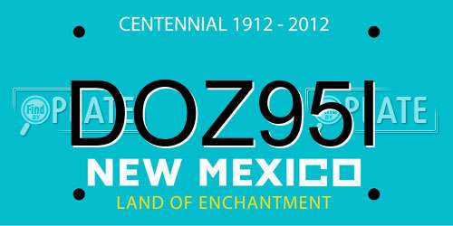 DOZ95I New Mexico License Plate
