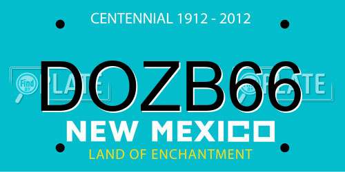 DOZB66 New Mexico License Plate