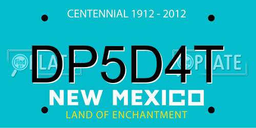 DP5D4T New Mexico License Plate