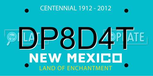 DP8D4T New Mexico License Plate