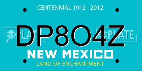 DP8O4Z New Mexico License Plate