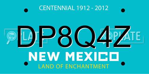 DP8Q4Z New Mexico License Plate