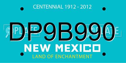 DP9B990 New Mexico License Plate