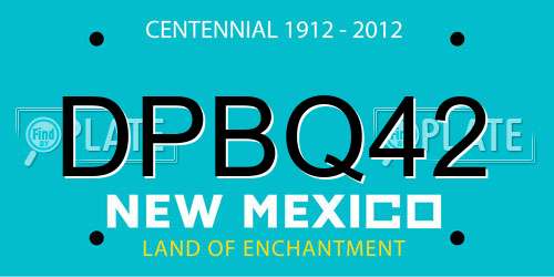 DPBQ42 New Mexico License Plate