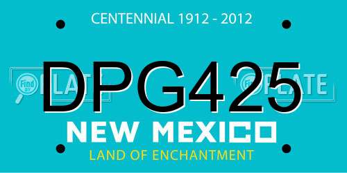 DPG425 New Mexico License Plate