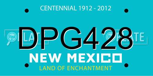 DPG428 New Mexico License Plate