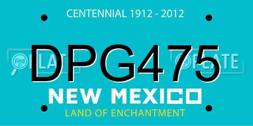 DPG475 New Mexico License Plate