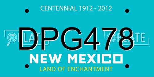 DPG478 New Mexico License Plate