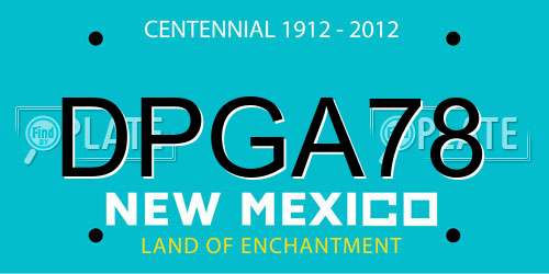 DPGA78 New Mexico License Plate