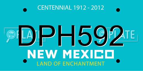 DPH592 New Mexico License Plate