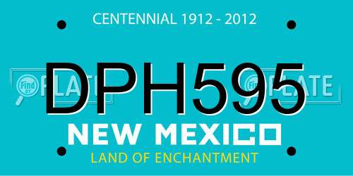 DPH595 New Mexico License Plate