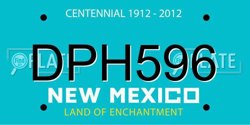 DPH596 New Mexico License Plate