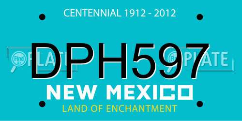 DPH597 New Mexico License Plate