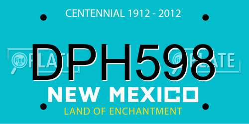 DPH598 New Mexico License Plate