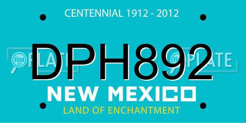 DPH892 New Mexico License Plate