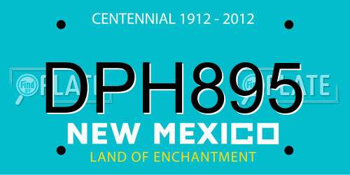 DPH895 New Mexico License Plate