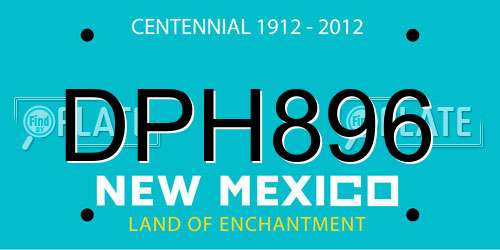 DPH896 New Mexico License Plate
