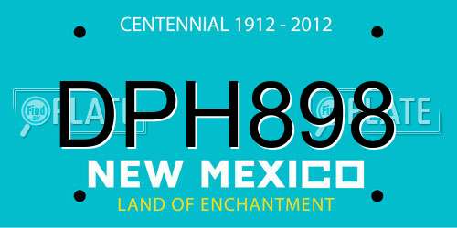 DPH898 New Mexico License Plate