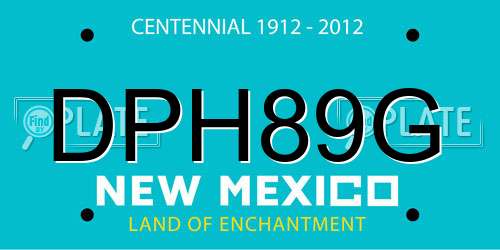 DPH89G New Mexico License Plate