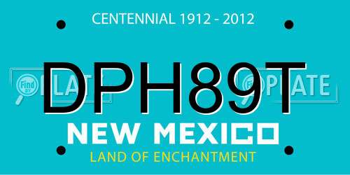 DPH89T New Mexico License Plate