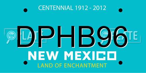 DPHB96 New Mexico License Plate