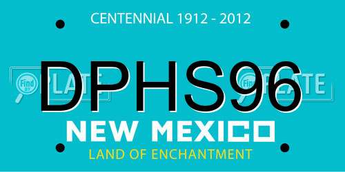 DPHS96 New Mexico License Plate
