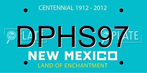 DPHS97 New Mexico License Plate