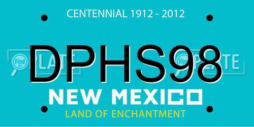 DPHS98 New Mexico License Plate