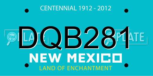 DQB281 New Mexico License Plate