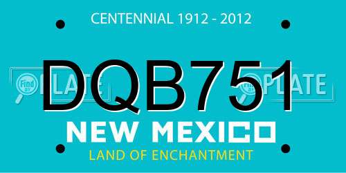 DQB751 New Mexico License Plate