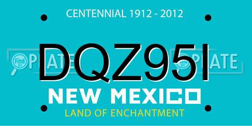 DQZ95I New Mexico License Plate