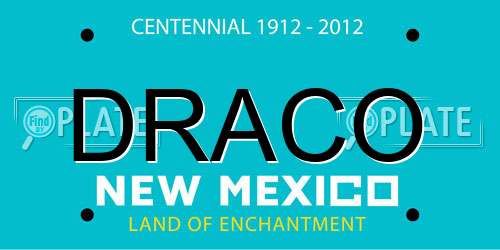 DRACO New Mexico License Plate