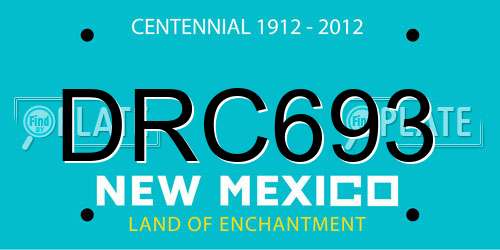 DRC693 New Mexico License Plate