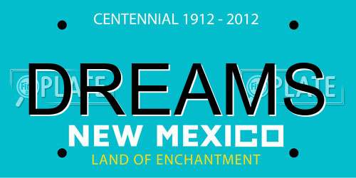 DREAMS New Mexico License Plate