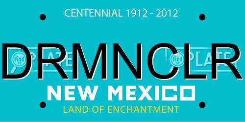 DRMNCLR New Mexico License Plate