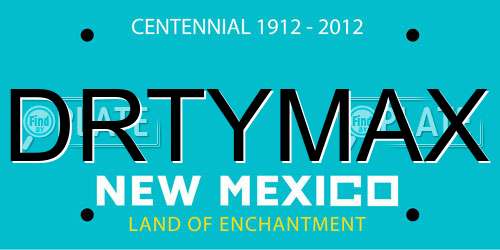 DRTYMAX New Mexico License Plate
