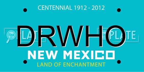 DRWHO New Mexico License Plate