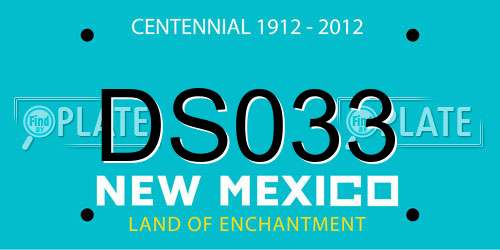 DS033 New Mexico License Plate