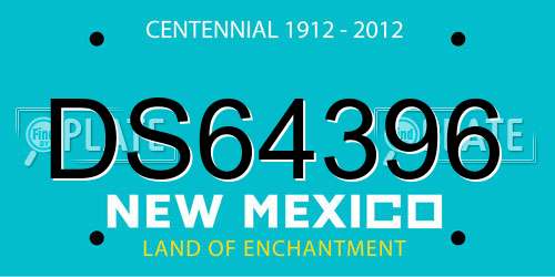 DS64396 New Mexico License Plate