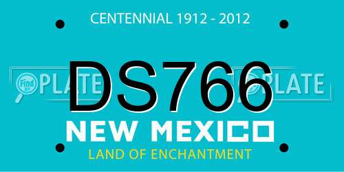 DS766 New Mexico License Plate