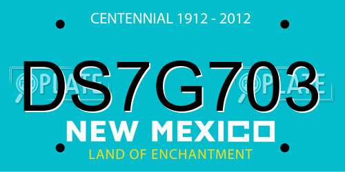DS7G703 New Mexico License Plate