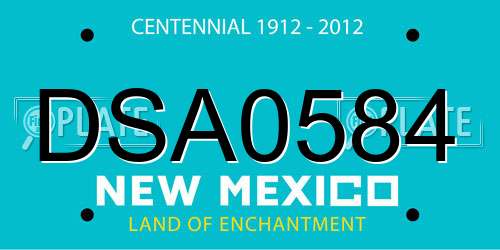 DSA0584 New Mexico License Plate