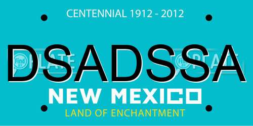 DSADSSA New Mexico License Plate