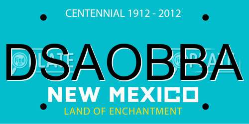 DSAOBBA New Mexico License Plate
