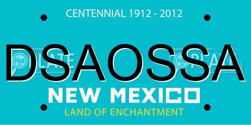 DSAOSSA New Mexico License Plate