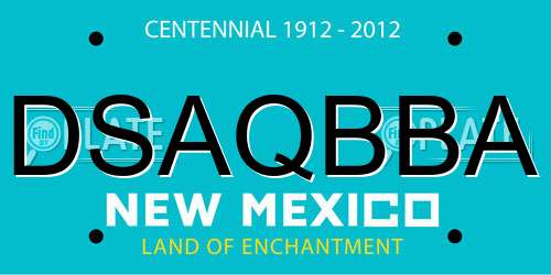 DSAQBBA New Mexico License Plate