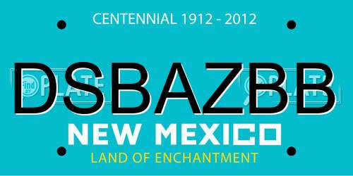 DSBAZBB New Mexico License Plate